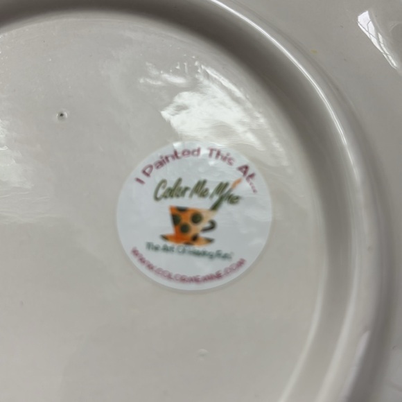 Hand Painted  Deviled Egg Ceramic Plate, tree branch cherry blossom flower buds - Picture 4 of 5